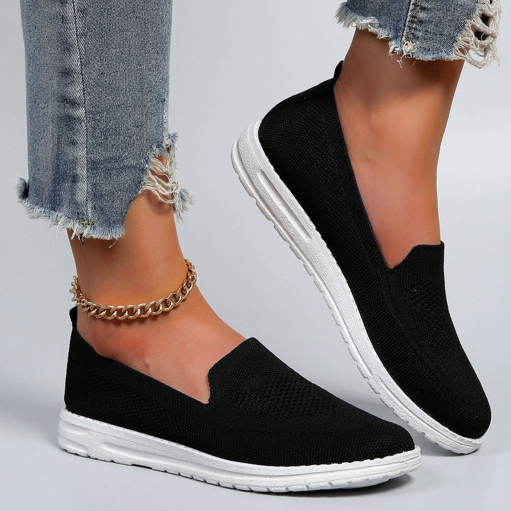 Women’s Slip On Knit Shoes Lightweight Sole – Everyday Comfort Flats