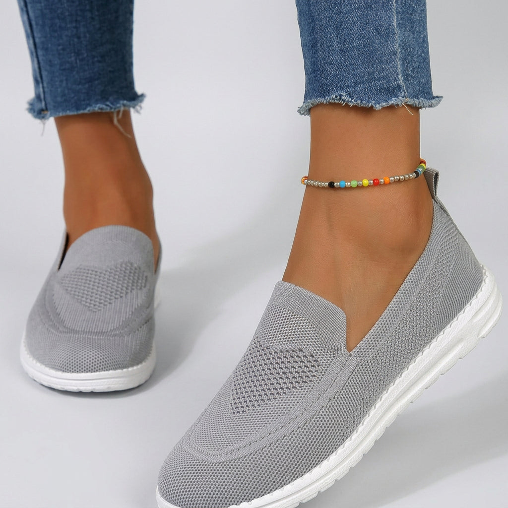 Women’s Slip On Knit Shoes Lightweight Sole – Everyday Comfort Flats