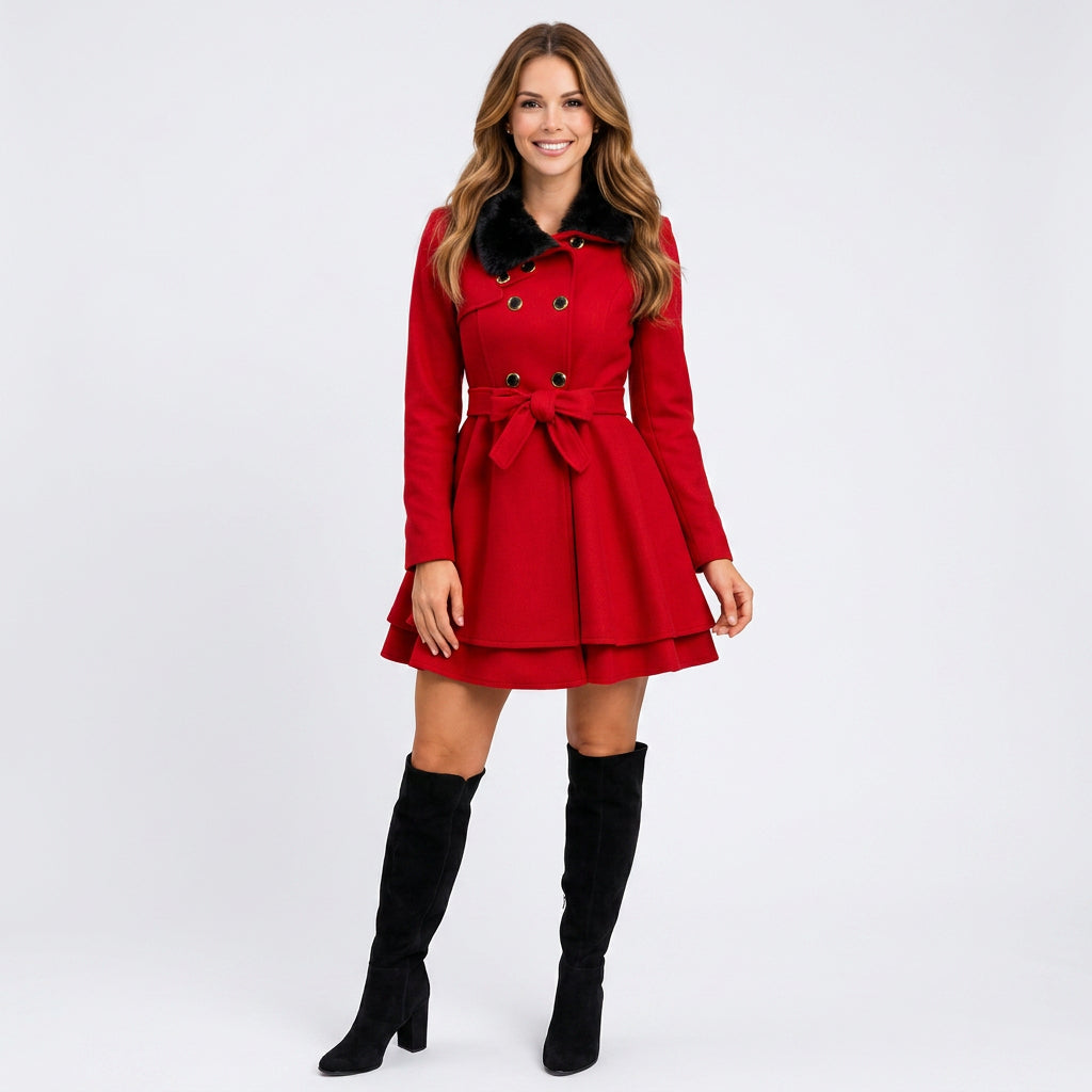 Short Double-Breasted Coat Women