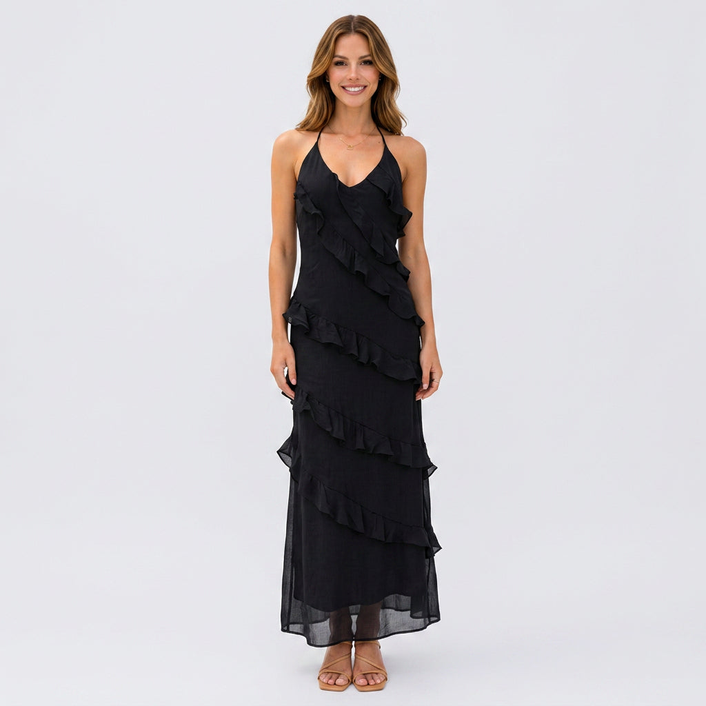 Ruffle Maxi Dress Women