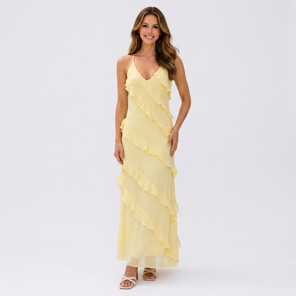 Ruffle Maxi Dress Women