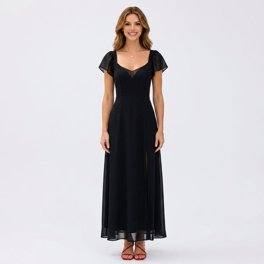 Puff Sleeve Maxi Dress Women