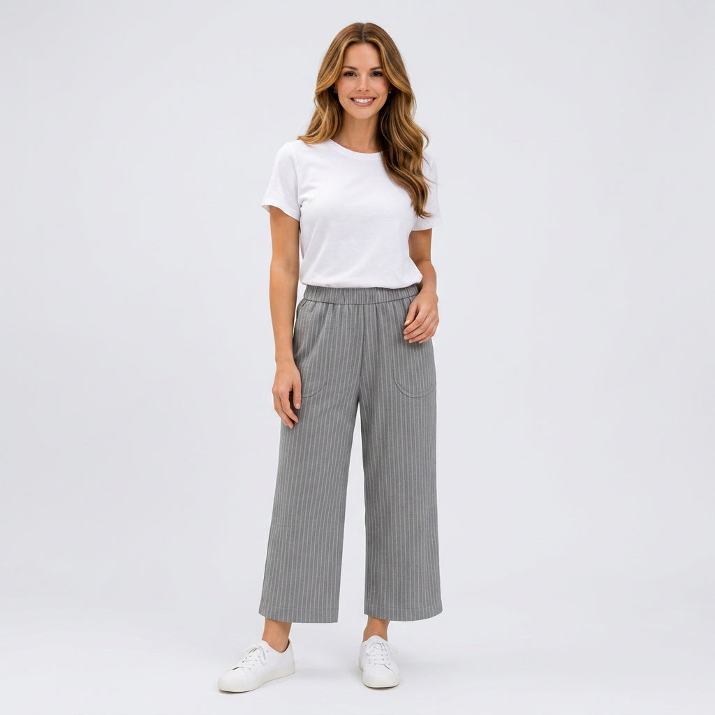Women Striped Wide Leg Pants