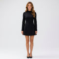 High Neck Fit And Flare Mini Dress Women