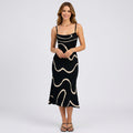 Abstract Knit Midi Dress Women