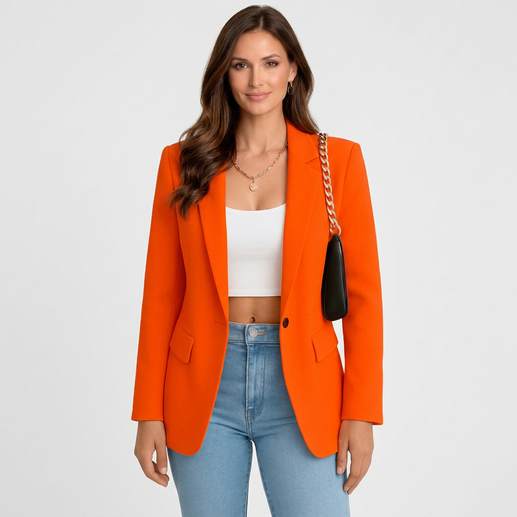 Women’s Single Button Blazer – Tailored Blazer Jacket