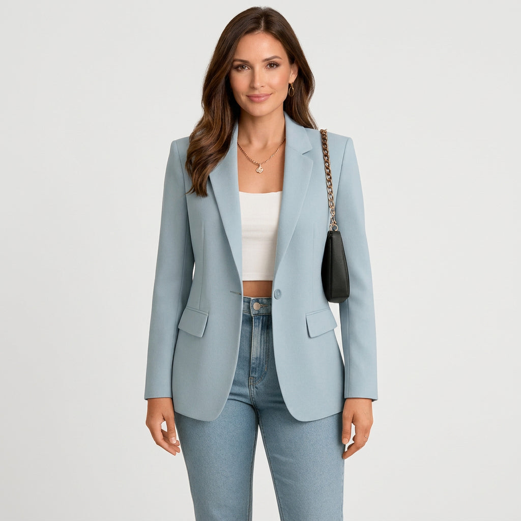 Women’s Single Button Blazer – Tailored Blazer Jacket