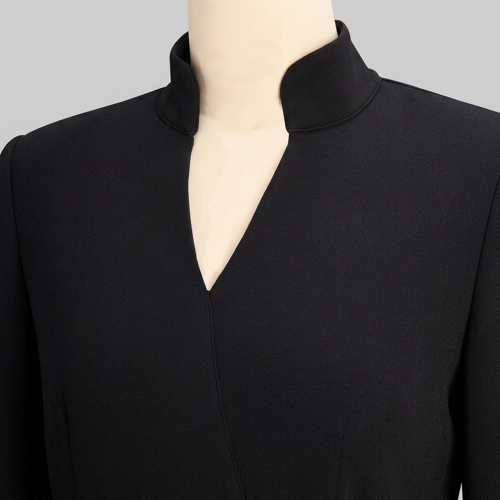 Women’s Belted Midi Dress Three Quarter Sleeve – Tailored Workwear Dress