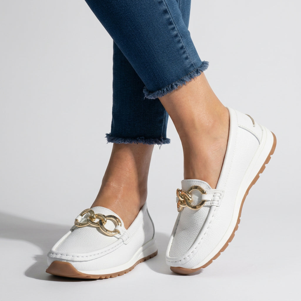 Women’s Loafers Chain Detail – Slip On Platform Comfort Shoes