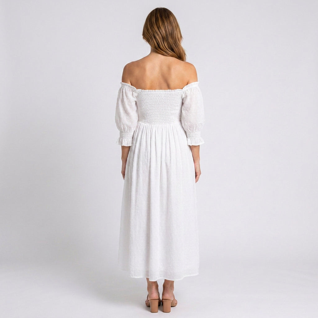 Women Smocked Midi Dress