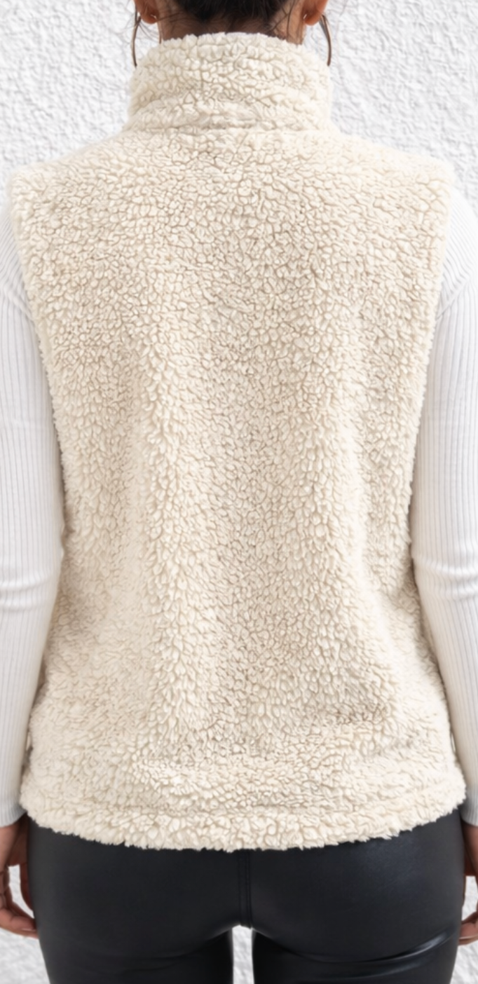 Women Zip Front Sherpa Vest