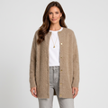 Women’s Fuzzy Knit Cardigan Coat – Soft Button Front Cardigan