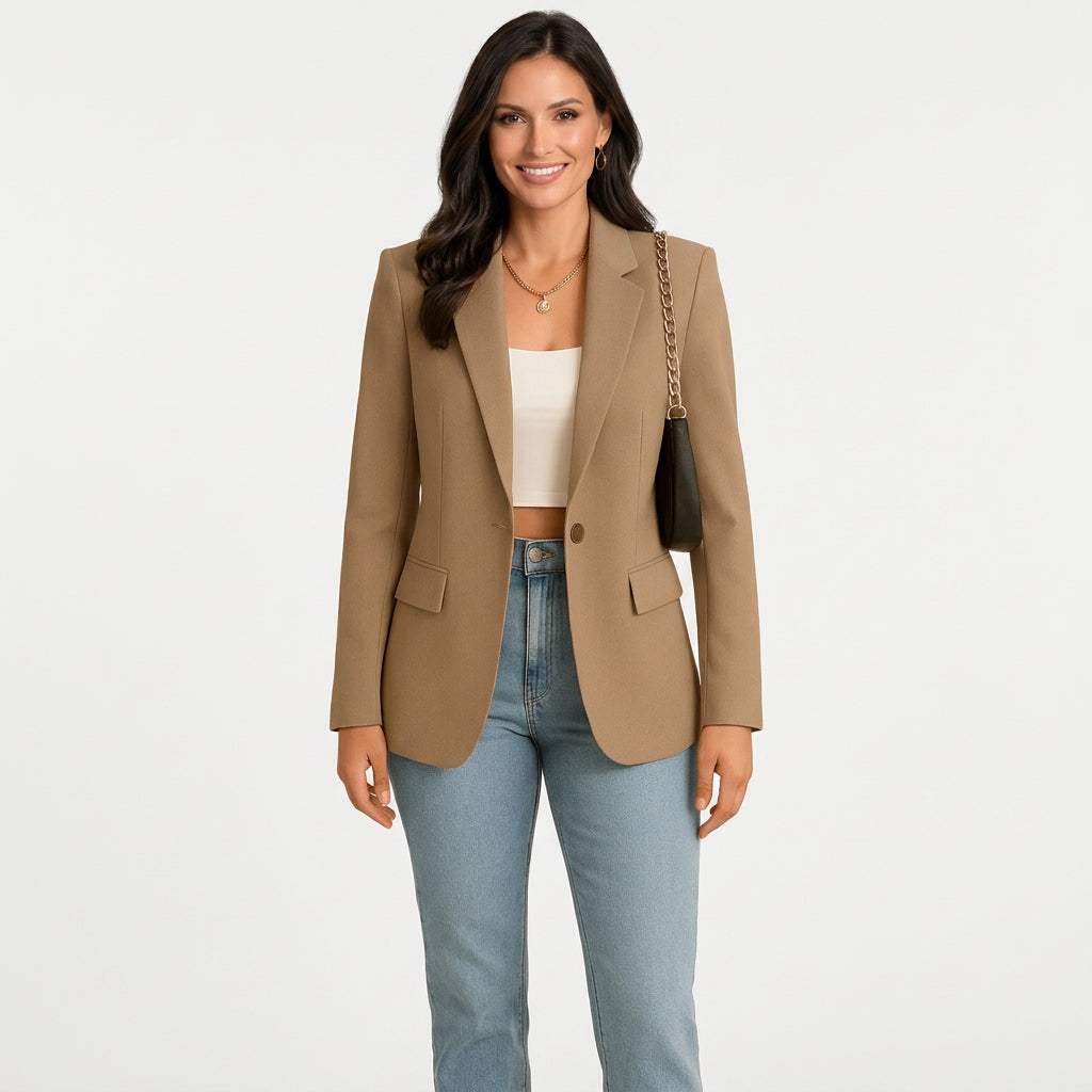 Women’s Single Button Blazer – Tailored Blazer Jacket