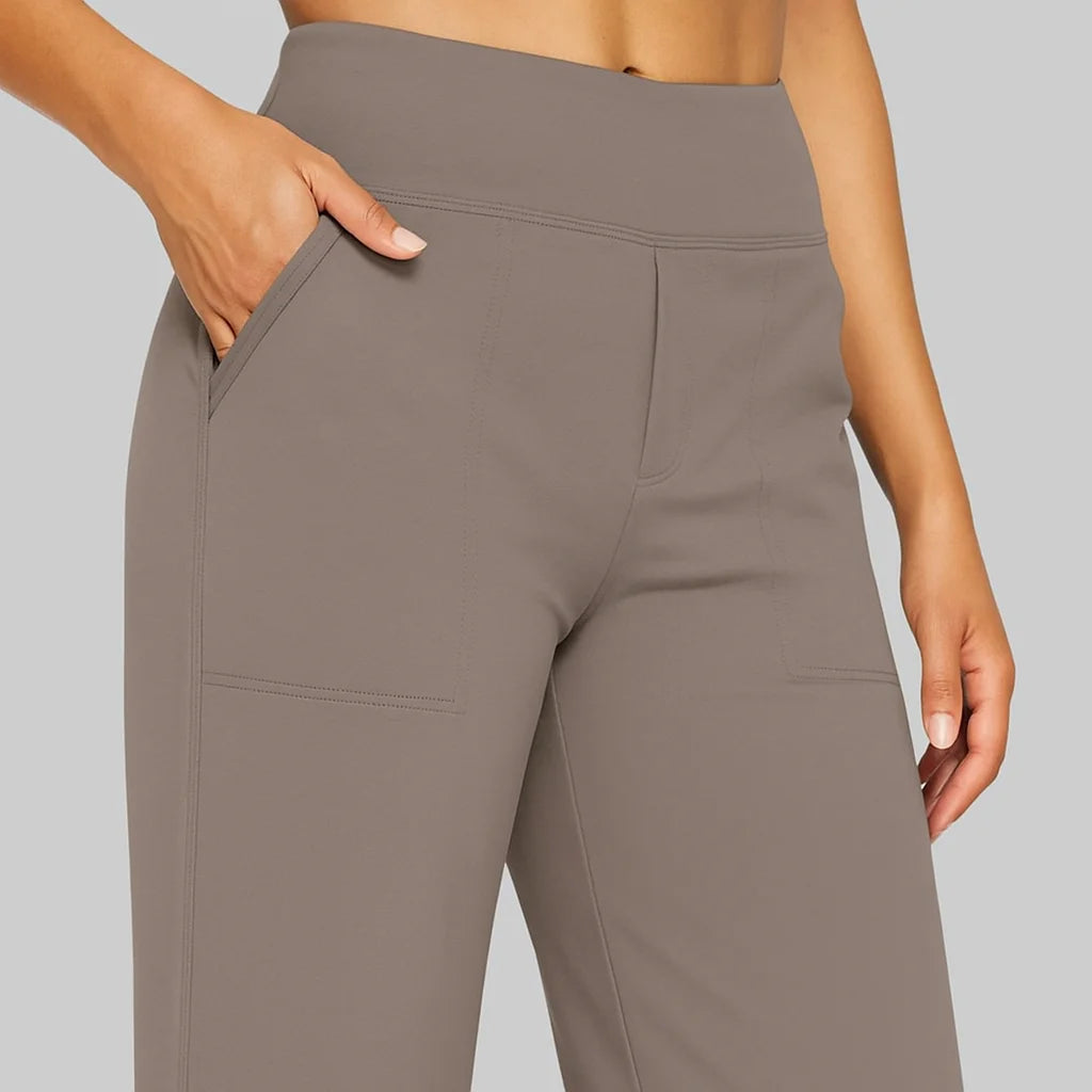 Women’s High Waisted Straight Leg Yoga Pants – Stretch Bootcut Lounge Pants with Pockets