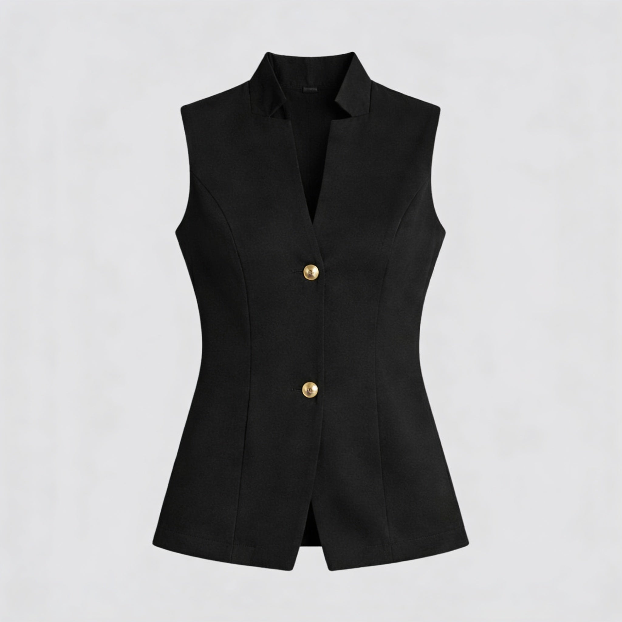 Women’s Tailored Vest Top – Sleeveless Button Front Workwear Blazer Vest