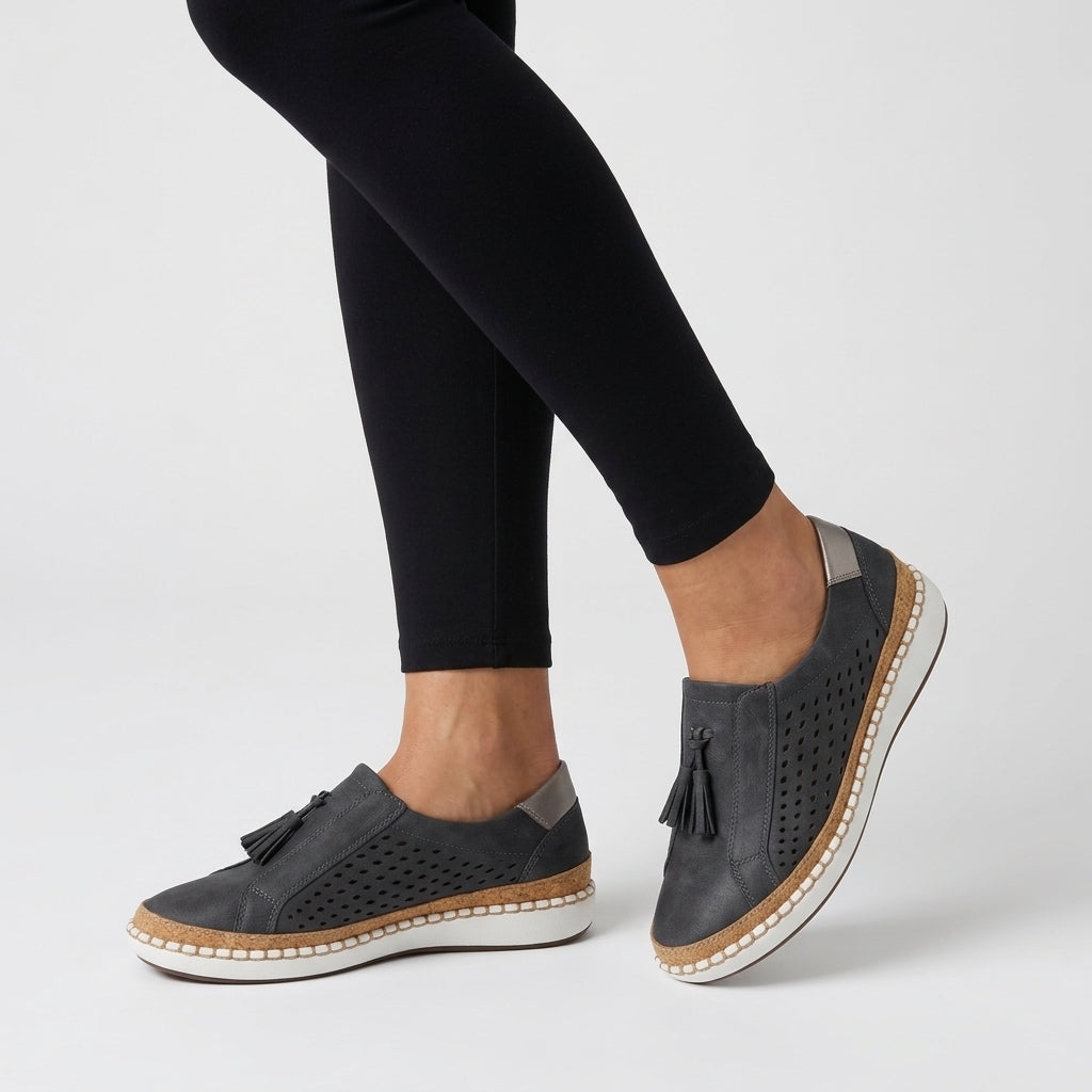 Women’s Slip On Shoes Perforated Design – Casual Platform Comfort Shoes