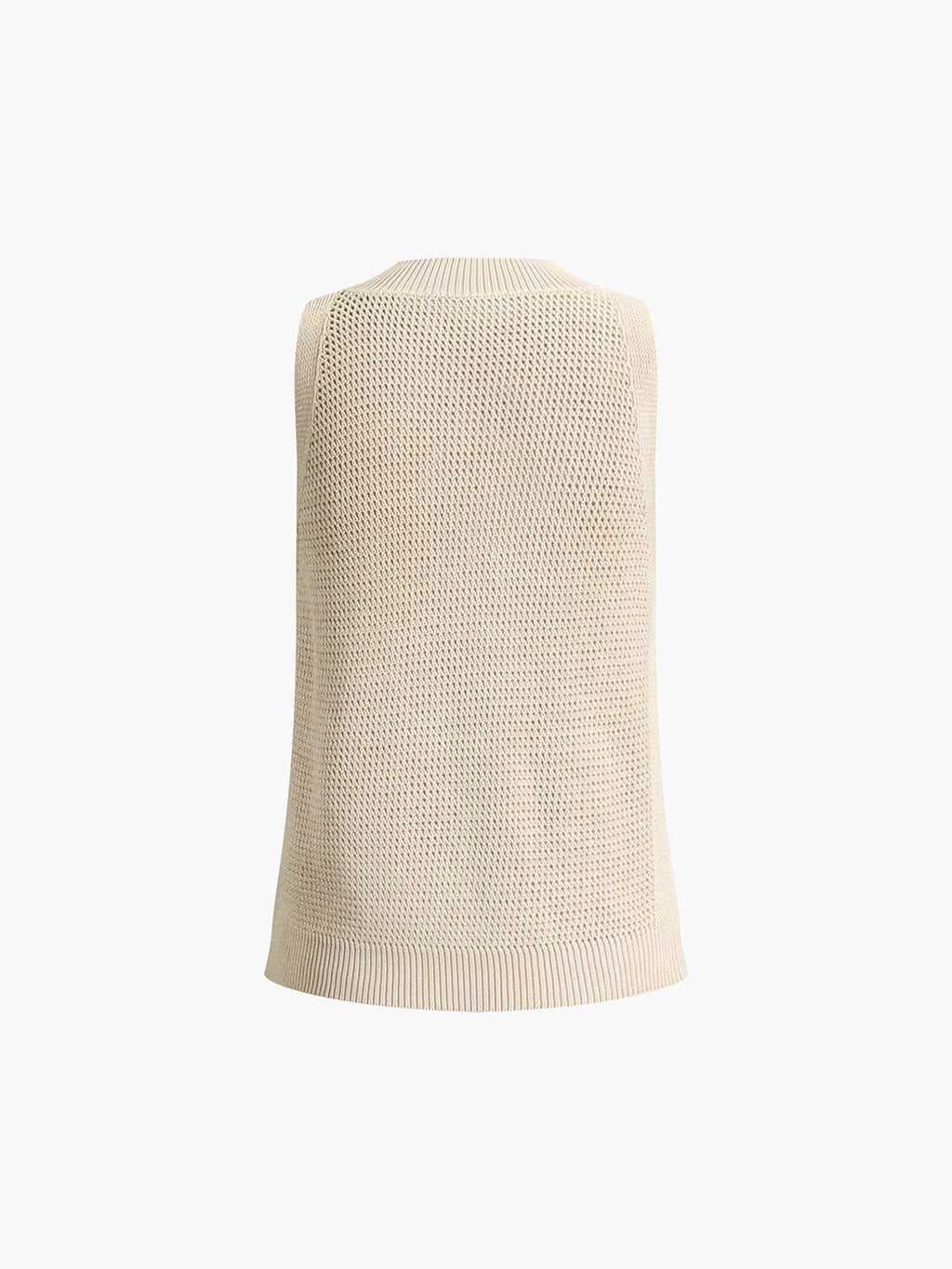 Women Beige Sleeveless Crochet Top