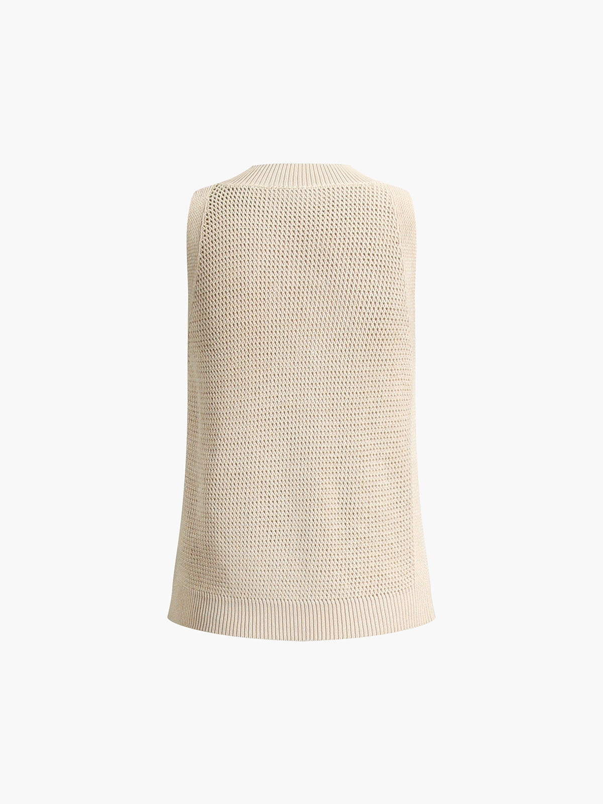 Women Beige Sleeveless Crochet Top