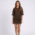 Women Sequin Sheer Shirt