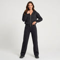 Women Two Piece Zip Jacket Set Wide Leg Pants Casual Everyday