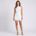 Women Ruched Ruffle Mini Dress