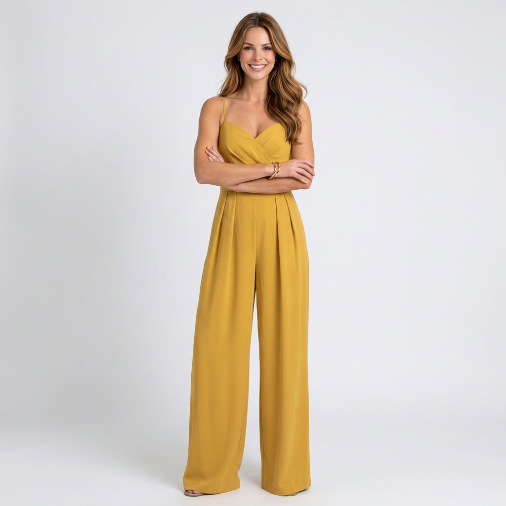 Women Spaghetti Strap Wide Leg Jumpsuit