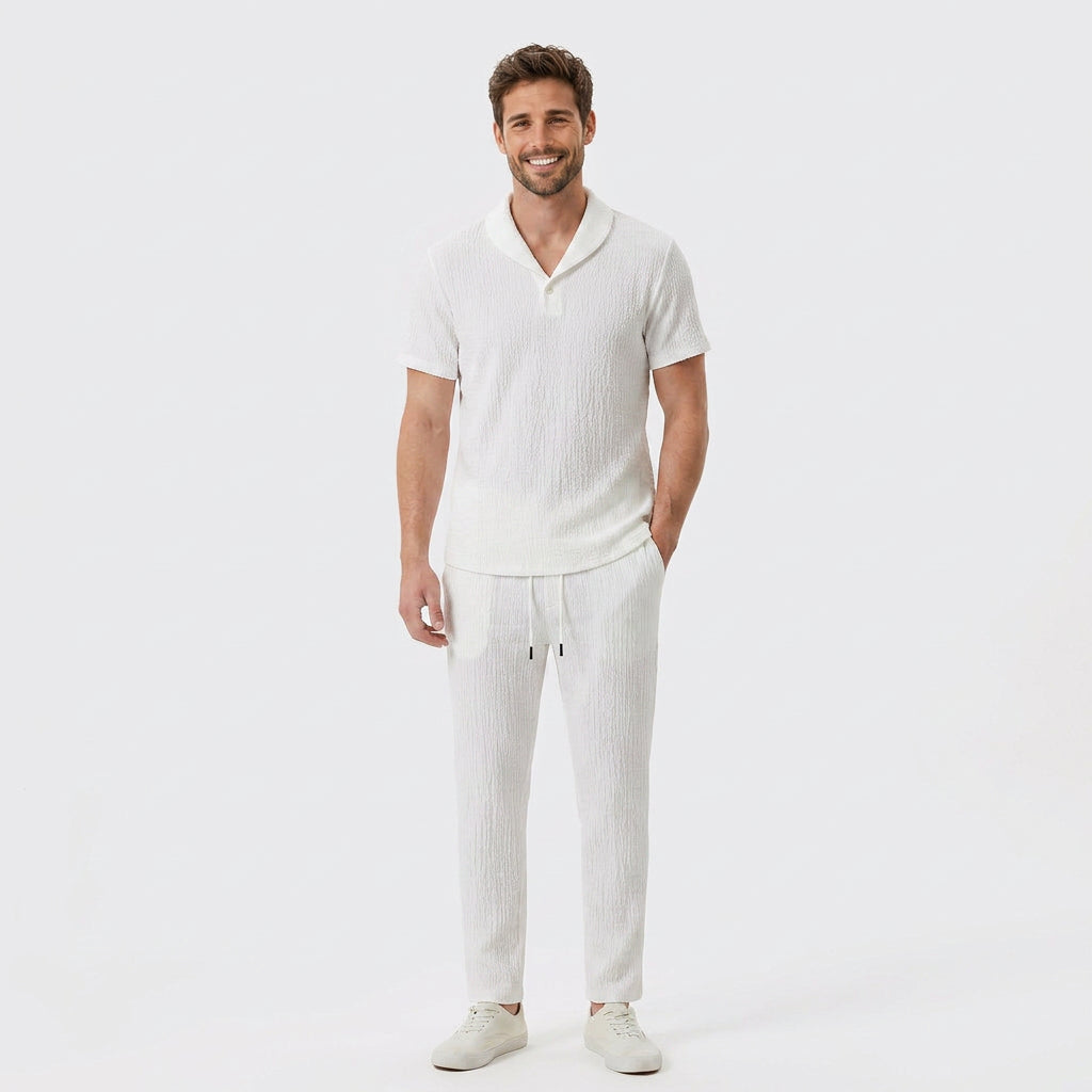 Men Textured Lounge Set