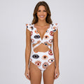Women Printed Cutout Swimsuit