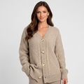 Women’s Cable Knit Cardigan – Button Front V-Neck Cardigan