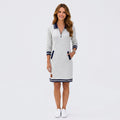 Zip Collar Long Sleeve Mini Dress Women