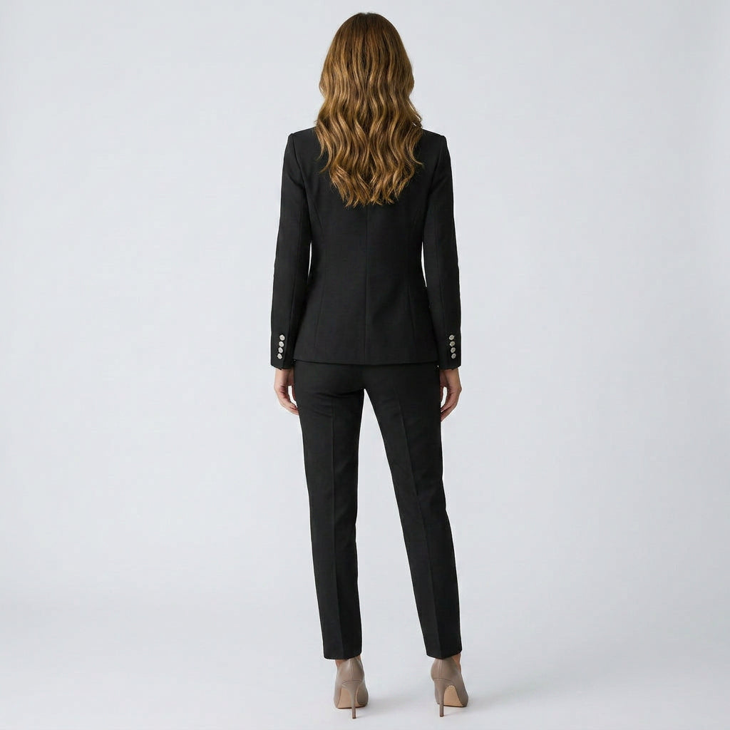 Women’s Two Piece Pants Suit Double Breasted – Tailored Blazer Set