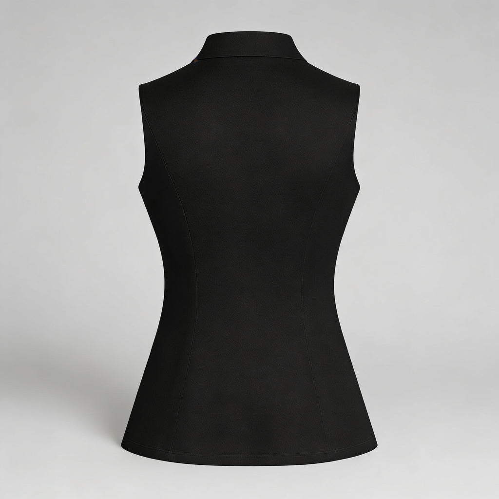 Women’s Tailored Vest Top – Sleeveless Button Front Workwear Blazer Vest