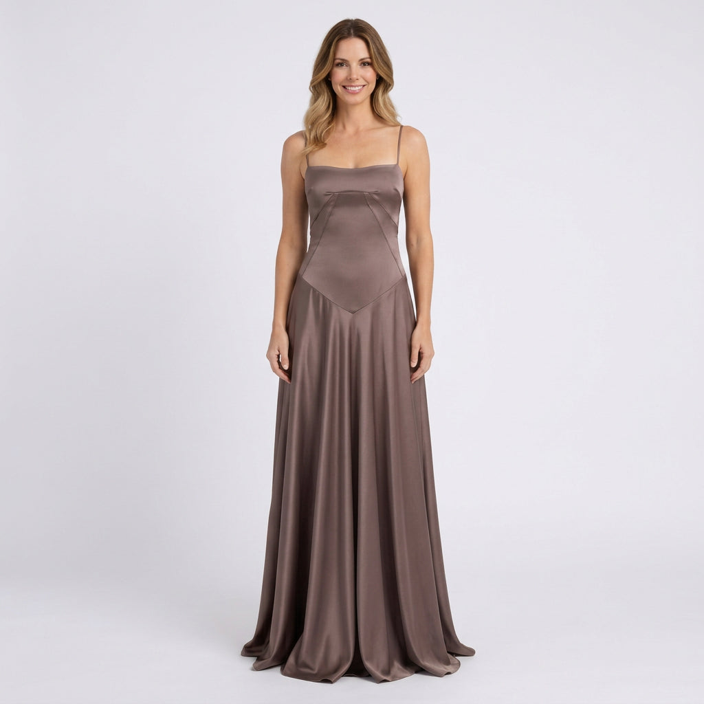 Women’s Maxi Dress Square Neck – Sleeveless Occasion Dress