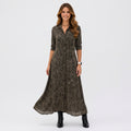 Printed Collared Maxi Dress Women
