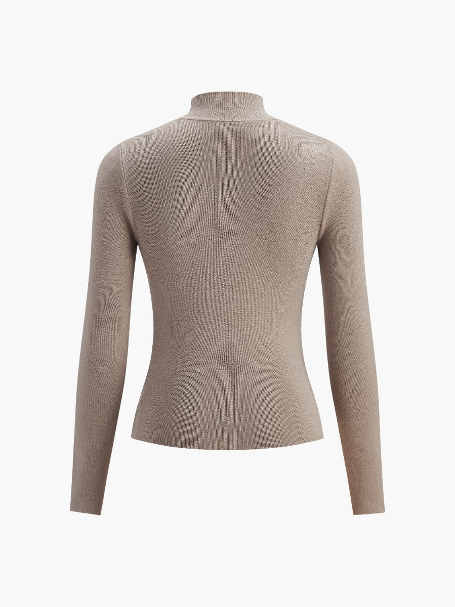 Women Mock Neck Knit Top