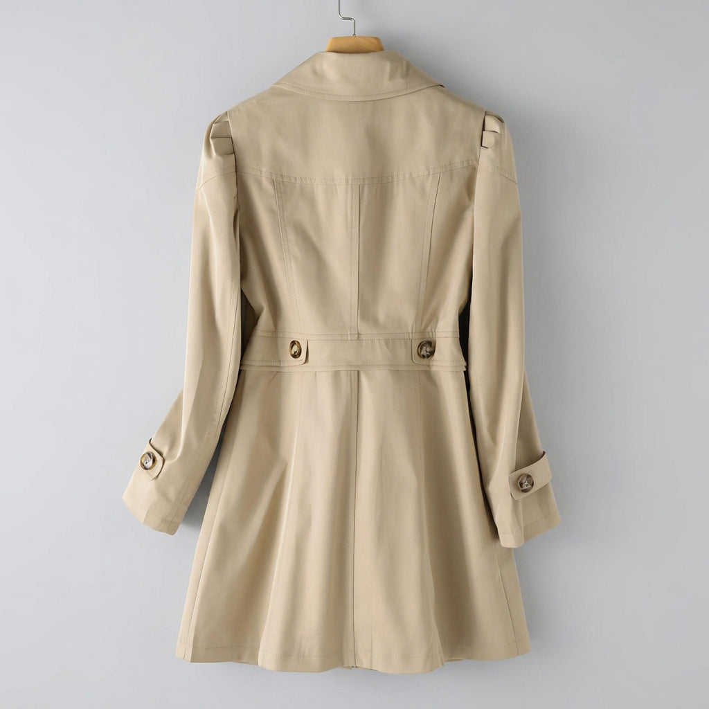 Women’s Button Front Trench Coat – Mid Length Trench Coat