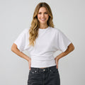 Women’s Batwing Top Short Sleeve – Fitted Waist Casual Top