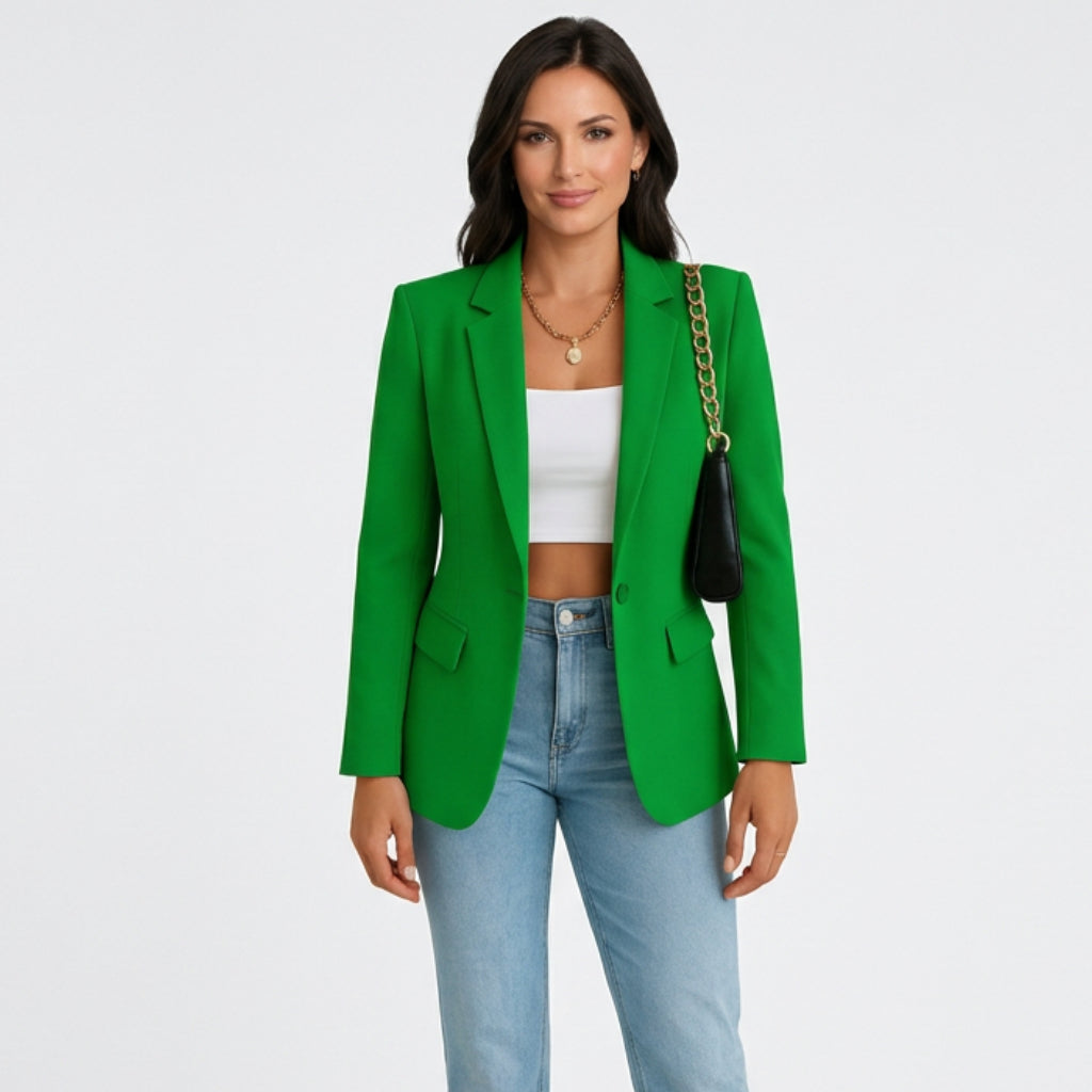 Women’s Single Button Blazer – Tailored Blazer Jacket
